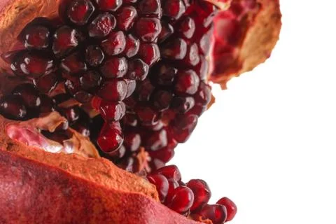 Macro pomegranate open Stock Photos