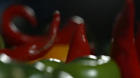 Macro pull focus shot of fresh vegetables. Stock Footage 82670701