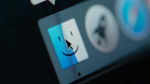 MACRO: Pushing the Finder of Mac OS Stock Footage 91727966