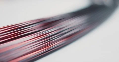 Macro with rack focus on an enameled copper wire coil, white background Stock Footage 155275711