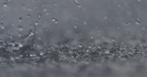 Macro of rain water droplets hitting water surface Stock Footage 149315004
