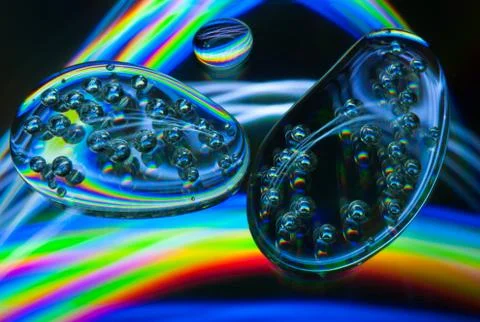 Macro Rainbow Light Bubbles Stock Photos