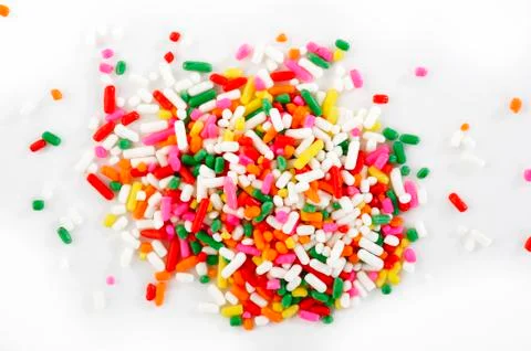 Macro of rainbow sprinkles Stock Photos