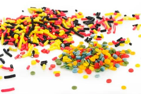 Macro of rainbow sprinkles Stock Photos