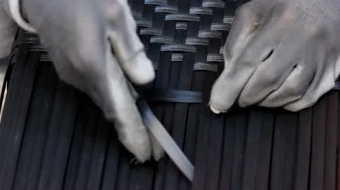 Macro rattan knitting Stock Footage 20995891