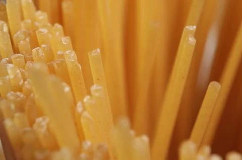 Macro of raw spaghetti pasta Stock Photos