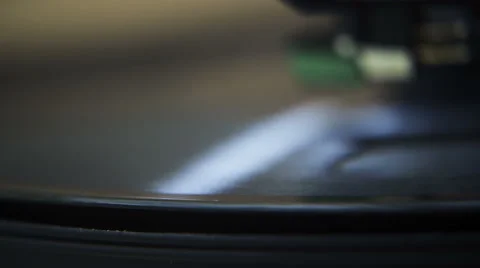 Macro Record Player Spin Stock Footage 63357533