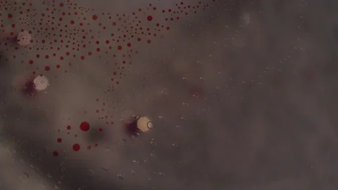 Macro red and clear liquid bubbles motion texture background Video stock 118280769