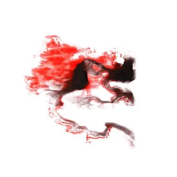 Macro red, black spot blotch texture isolated on white texture Stockillustratie