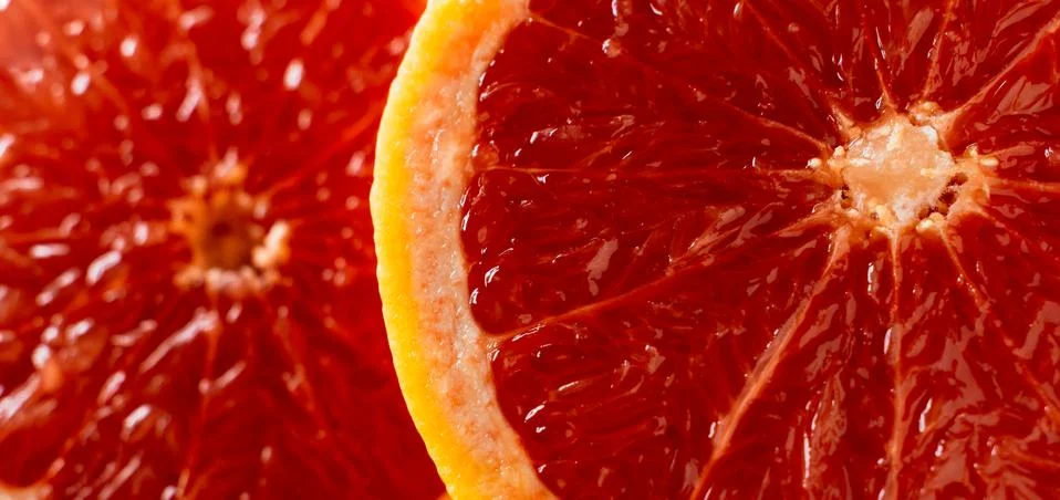 Macro of red grapefruit Stock Photos