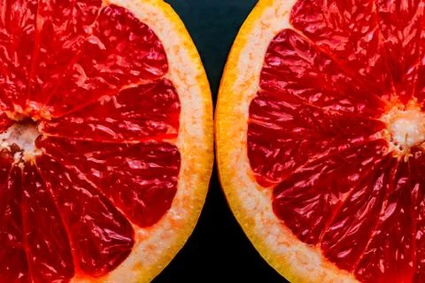Macro of red grapefruit Stock Photos