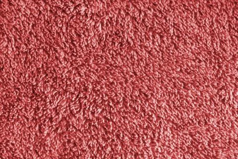 Macro of red microfiber bath towel, soft fluffy fabric, absorbent material .. Stock Photos