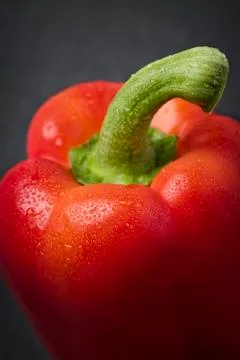 Macro of a red sweet pepper. Foto stock