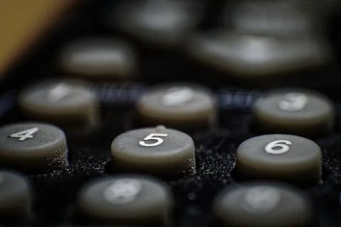 Macro of Remote Control Button Number Five Stock Photos