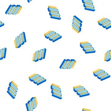 Macro rings isometric icon seamless pattern Illustrazione stock