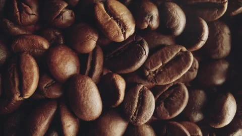 Macro Roasted Coffee Beans Close Up For Cafe Branding Stock-Footage 333130584