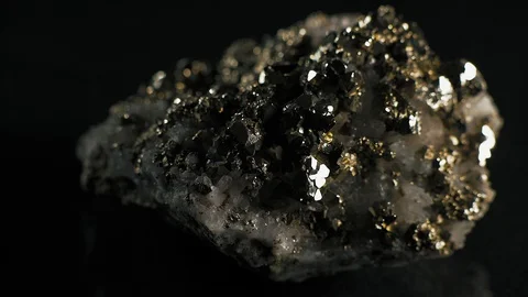 Macro, Rock Rock Texture with Quartz Crystals Stock Footage 101609353