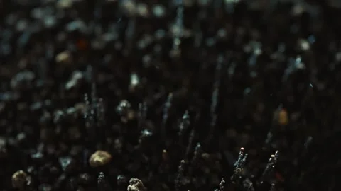 Macro Rocky Surface Forming Spikes With Magnetic Energy Stock Footage 318281016