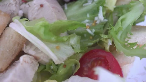 Macro Rotation Assorted Green Salad Stock Footage 148645789