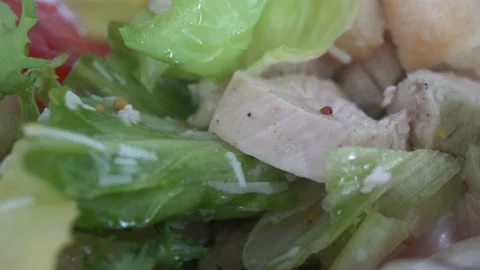 Macro Rotation Assorted Green Salad Background Stock Footage 148646066