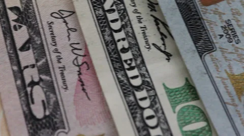 Macro Rotation Dollars Video stock 39382963