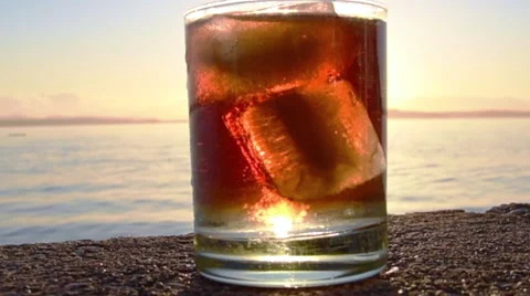 Macro Rum Soda Ice Stock Footage 67356380