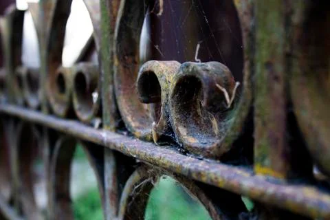 Macro of rusty iron railing Stock Photos