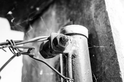 Macro of rusty iron railing Stock Photos