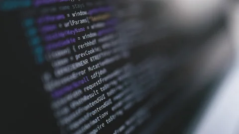 Macro screen with code Stock Footage 214362810