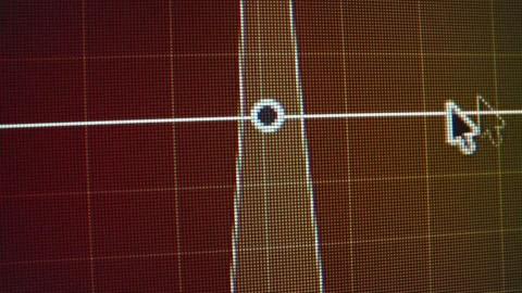 Macro screen color grading curve with mouse cursor Stock Footage 325973420