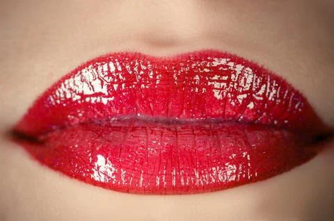 Macro sensual lips Stock Photos