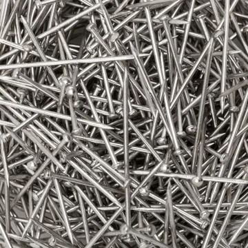 Macro of sewing push pins Stock Photos