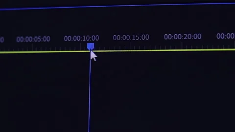 Macro shoot the arrow on the timeline moves the cursor. Stock Footage 144615911