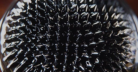Macro shoot of a black abstract ferro fluid Stock Footage 152417495