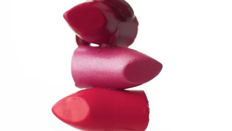 Macro shoot of lipstick on white Stock Footage 91070525