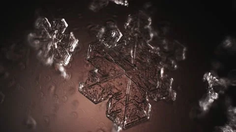 Macro shooting. Abstract glowing formation turns into beautiful transparent snow Stock Footage 233676692