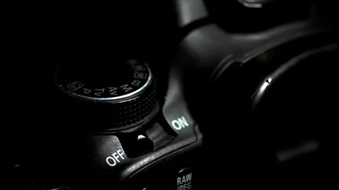 Macro shooting of camera photo buttons, close-up of camera photo Stock Footage 262064121