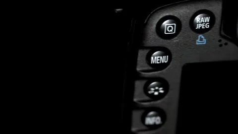 Macro shooting of camera photo buttons, close-up of camera photo Stock Footage 262064123