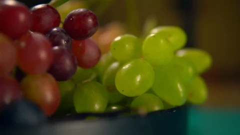 Macro shooting of multicolored grapes Stock Footage 95203102