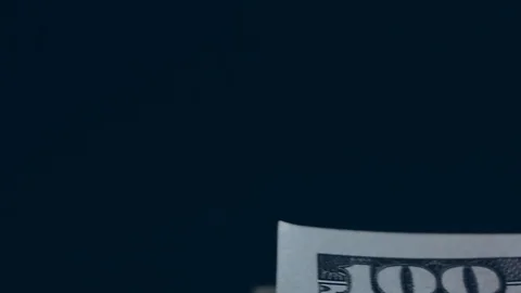 Macro shot of a 100 dollar. Hundred-dollar bills close-up Stock Footage 86323068
