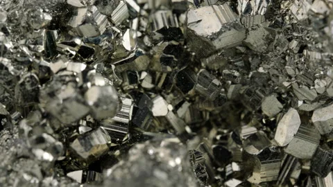 Macro Shot Of Abstract Shiny Shiny Quartz Crystal Spinning Around. Zoom In Stock Footage 267681158