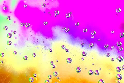 Macro shot of air bubbles over colored background Ilustração Stock