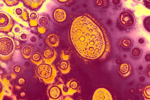 Macro shot of air bubbles over colored background 스톡 사진