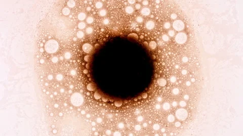 Macro shot of air bubbles in water. Close-up Effervescent tablet aspirin on a Video stock 265904167