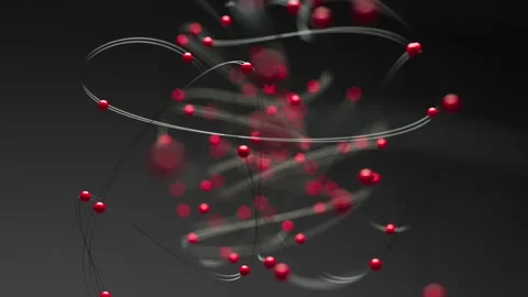 Macro shot animation with shiny lines connecting red spheres. Stock Footage 315970641