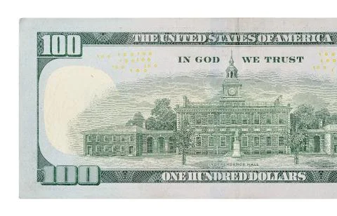 Macro shot of back on 100 dollar bill Stock Photos