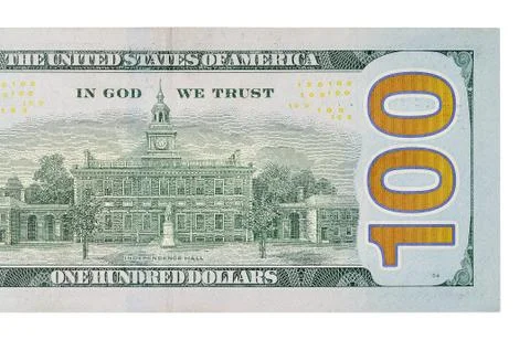 Macro shot of back on 100 dollar bill Stock Photos