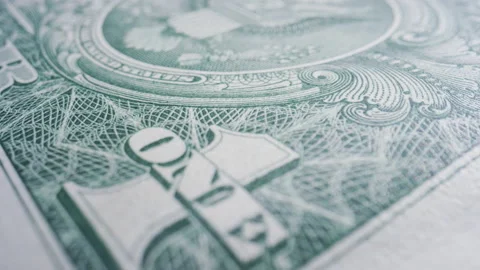 Macro Shot of Back of Dollar Bill Stock Footage