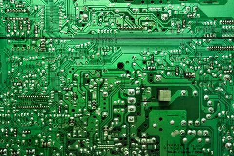 Macro shot of the back side of a circuit board Stock Photos