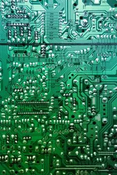 Macro shot of the back side of a circuit board Stock Photos